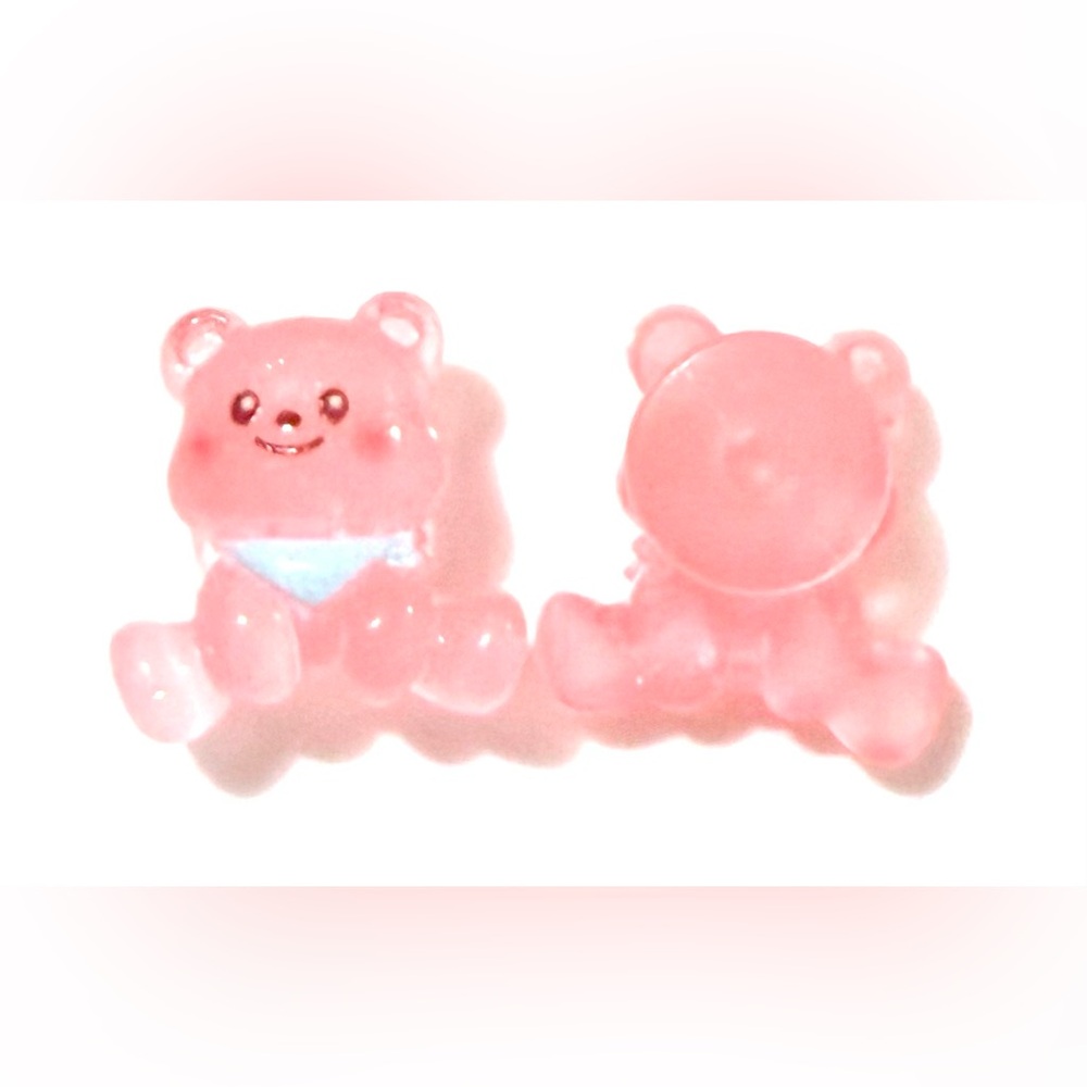 2 Teddy Bear Resin Glossy Croc Charms Jibbit Shoe Charm Disney Croc Charms